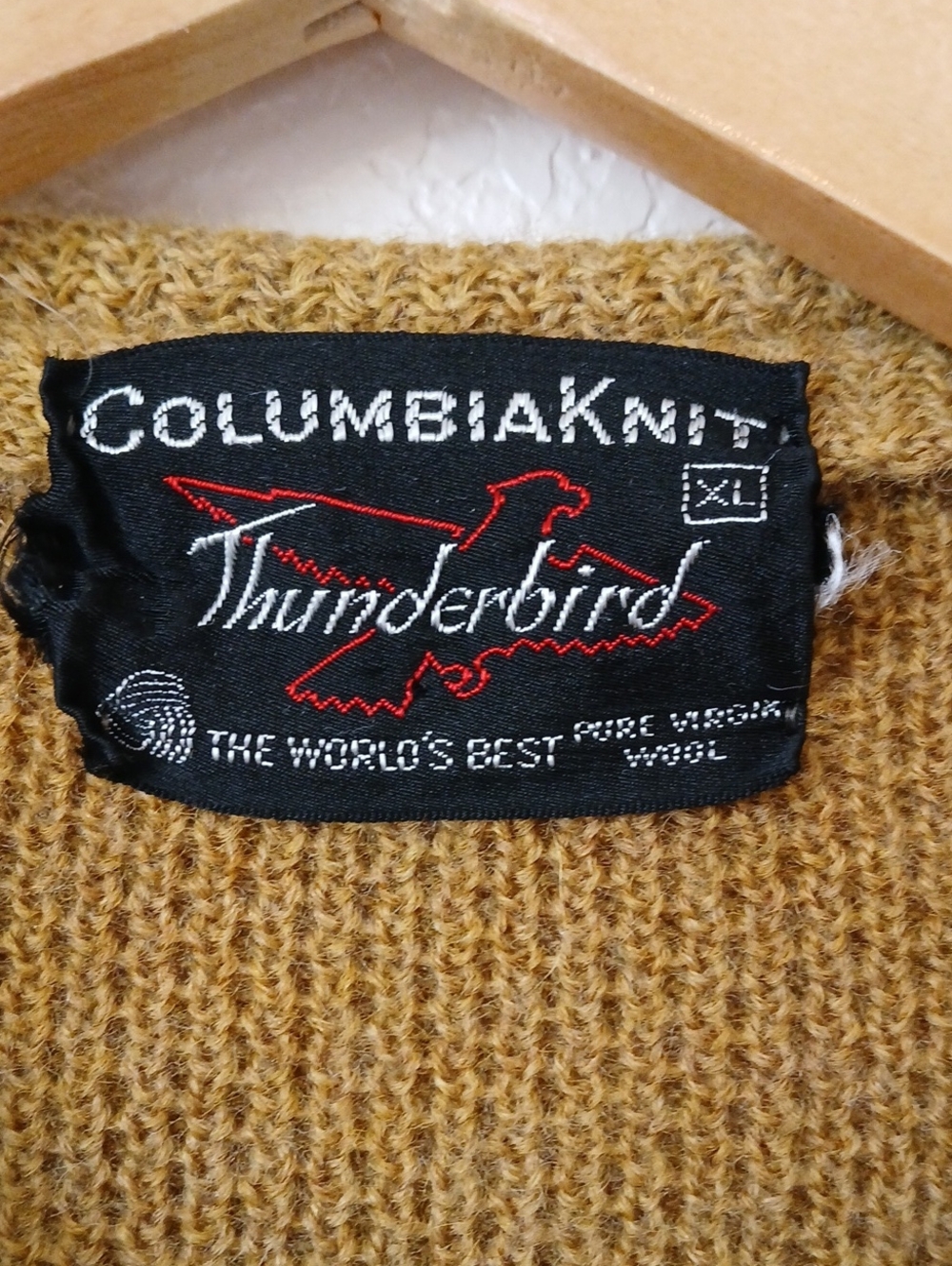 Vintage Thunderbird Columbia Knit Wool Short Sleeve Cardigan Sweater 50s 60s - Picture 2 of 6
